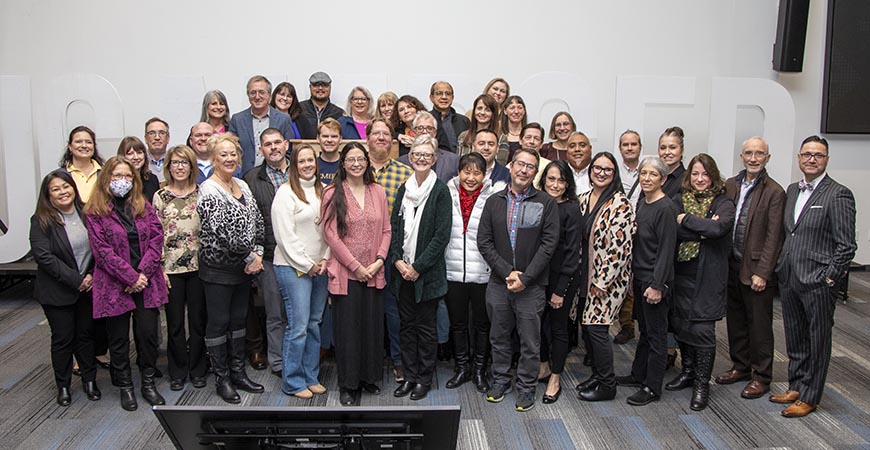 Founding faculty and staff were among those who gathered to commemorate the 20th anniversary of UC Merced's groundbreaking. 