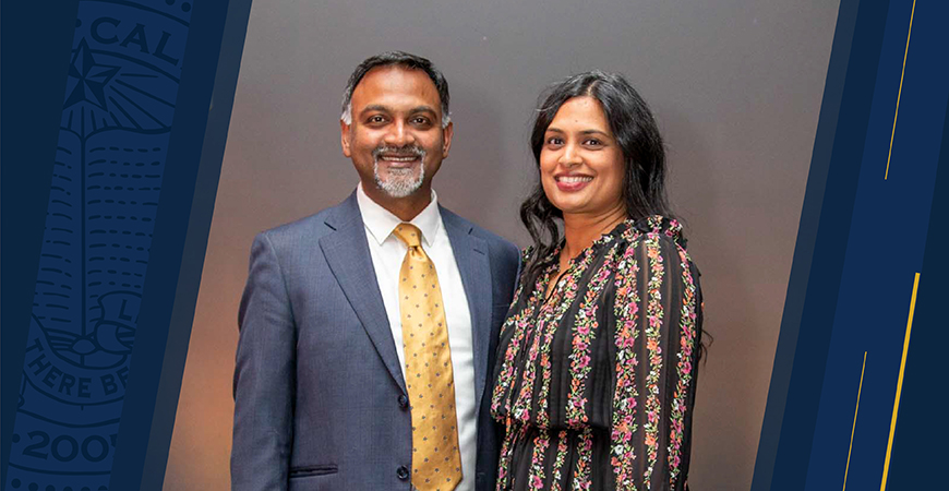 Dr. Vikram and Priya Lakireddy pose for a photo.